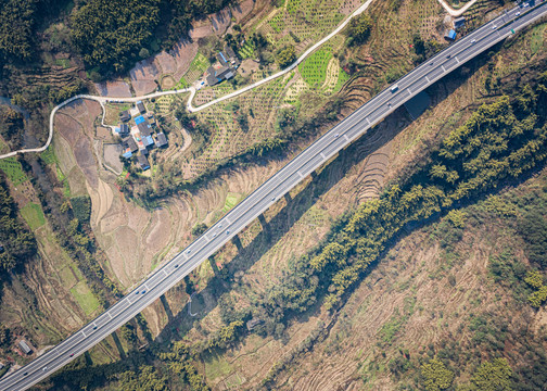 乡村高速公路航拍