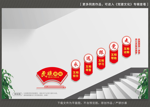 民族團(tuán)結(jié)樓梯文化墻