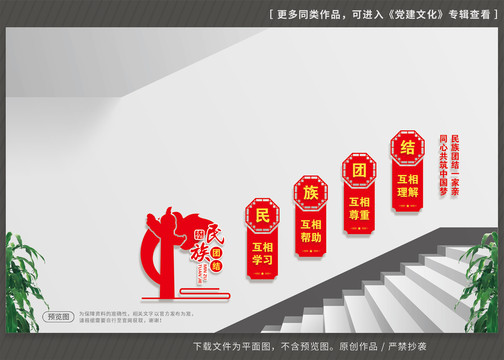 民族團結(jié)樓梯文化墻