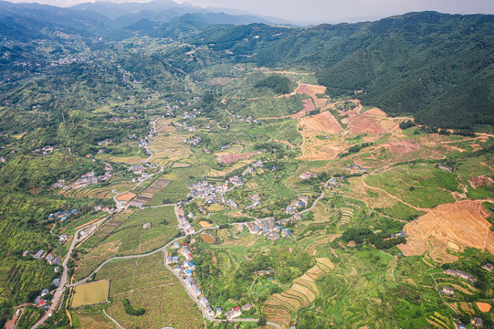 重庆东升村航拍田园风光