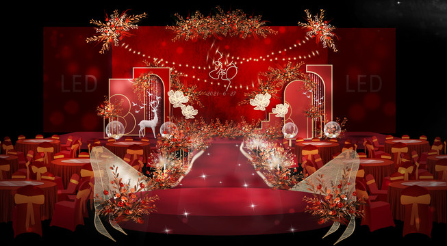婚禮紅色經典儀式區(qū)