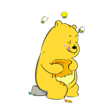 蜂蜜熊插画