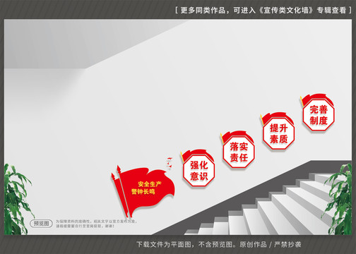 安全生產(chǎn)黨建樓梯文化墻