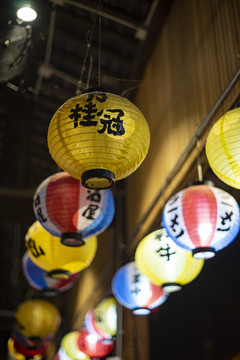 金华古子城夜景日式灯笼