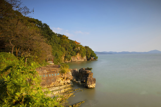 太湖无锡鼋头渚风光日落风景