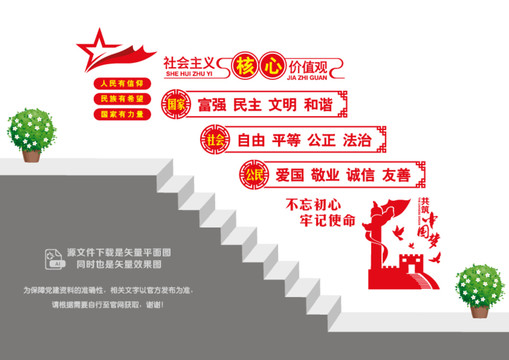 價值觀階梯墻