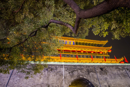 西安鼓楼夜景风光