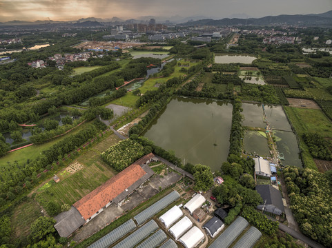 浙江兰溪扬子江城市公园航拍