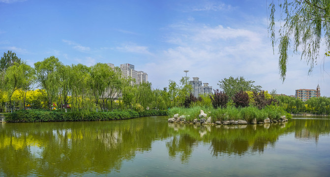 天津河道景观全景