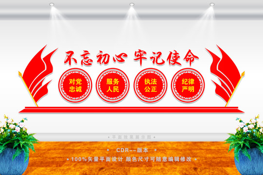 不忘初心牢記使命文化墻