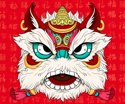 國(guó)潮手繪舞獅