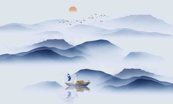 水墨山