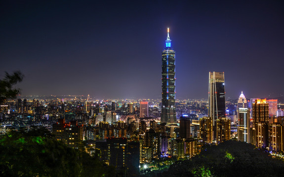 中国台北101大厦夜景