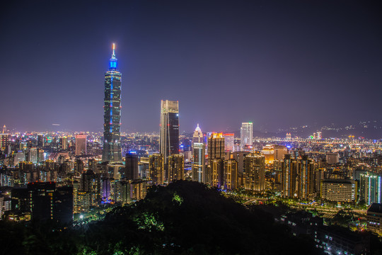 中国台北101大厦夜景