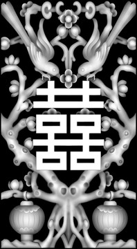 燈籠梅花鳥