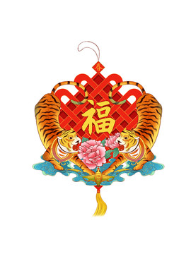 中國風虎年生肖插畫