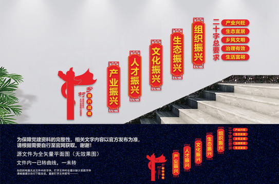 鄉(xiāng)村振興樓梯展板