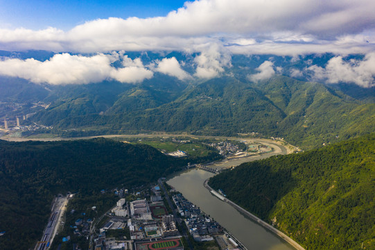 航拍四川绵阳平武县风光