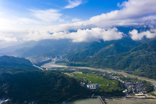 航拍四川绵阳平武县风光