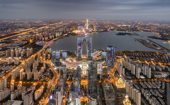 苏州金鸡湖夜景