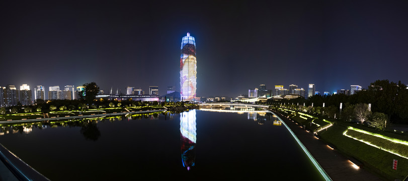 郑州市大玉米夜景全景图