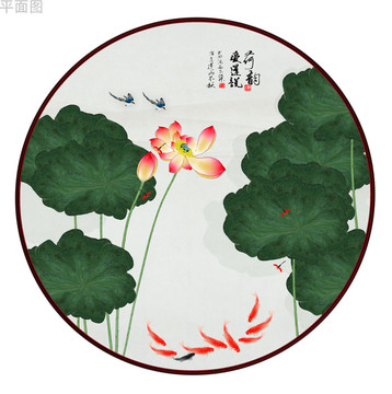 荷花九魚圖