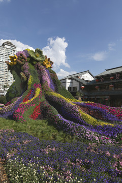 昆明花卉造型立体花坛城市景观