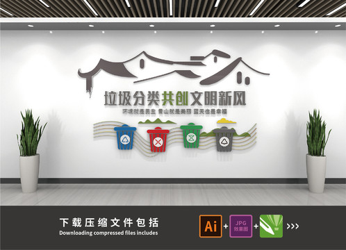 環(huán)保垃圾分類文化墻