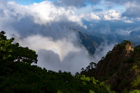 黄山云海佛光