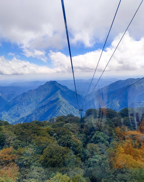 梵净山索道俯视图