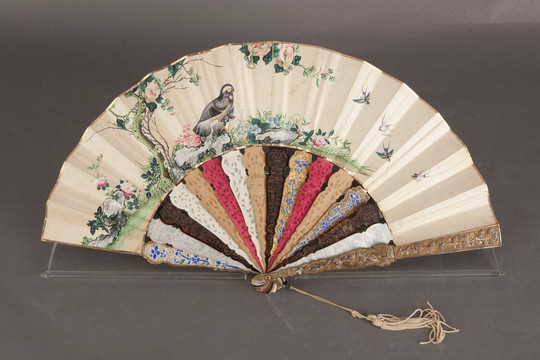 19世纪绢本状元高中板扇