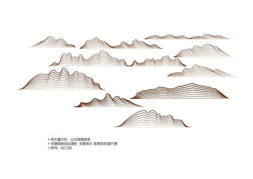 山水地產(chǎn)意境線條裝飾素材