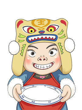 虎頭娃插畫