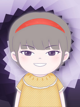 帶發(fā)箍的小女孩