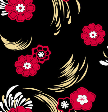 共朵線條印花設(shè)計圖