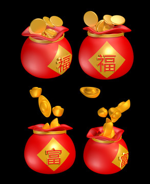 錢袋金幣金元寶