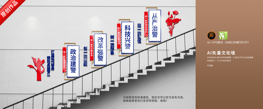警營樓梯文化墻