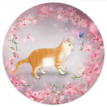水彩貓貓插畫(huà)