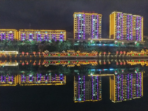 贵州锦屏清水江夜景