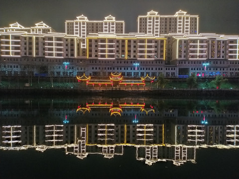 贵州锦屏清水江夜景