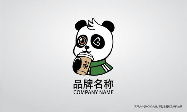 奶茶熊貓標志LOGO吉祥物