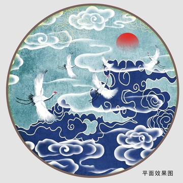 新中式祥云插畫