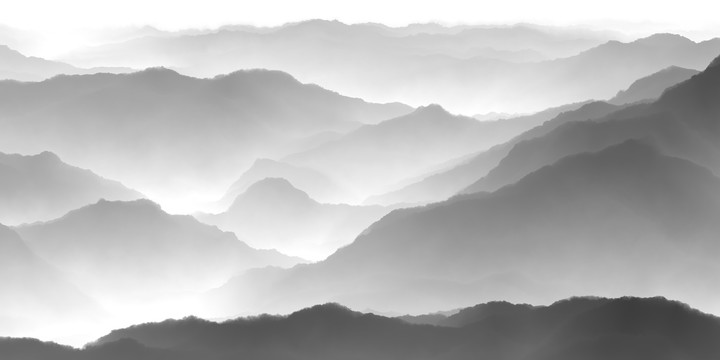 水墨山