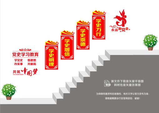 黨史教育樓梯墻