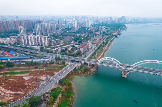 湖南株洲城市建筑航拍