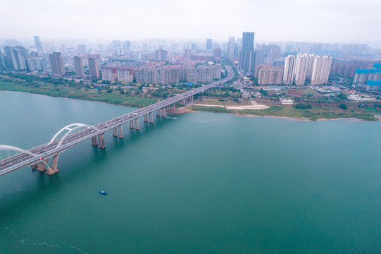 湖南株洲城市建筑航拍