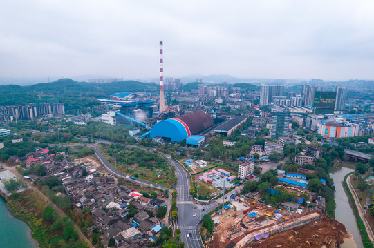 湖南株洲城市建筑航拍