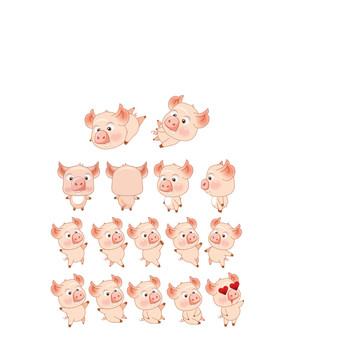 原創(chuàng)卡通豬動物形象插畫