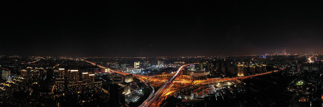 立交夜景全景