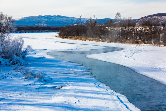 冬季冰雪河流